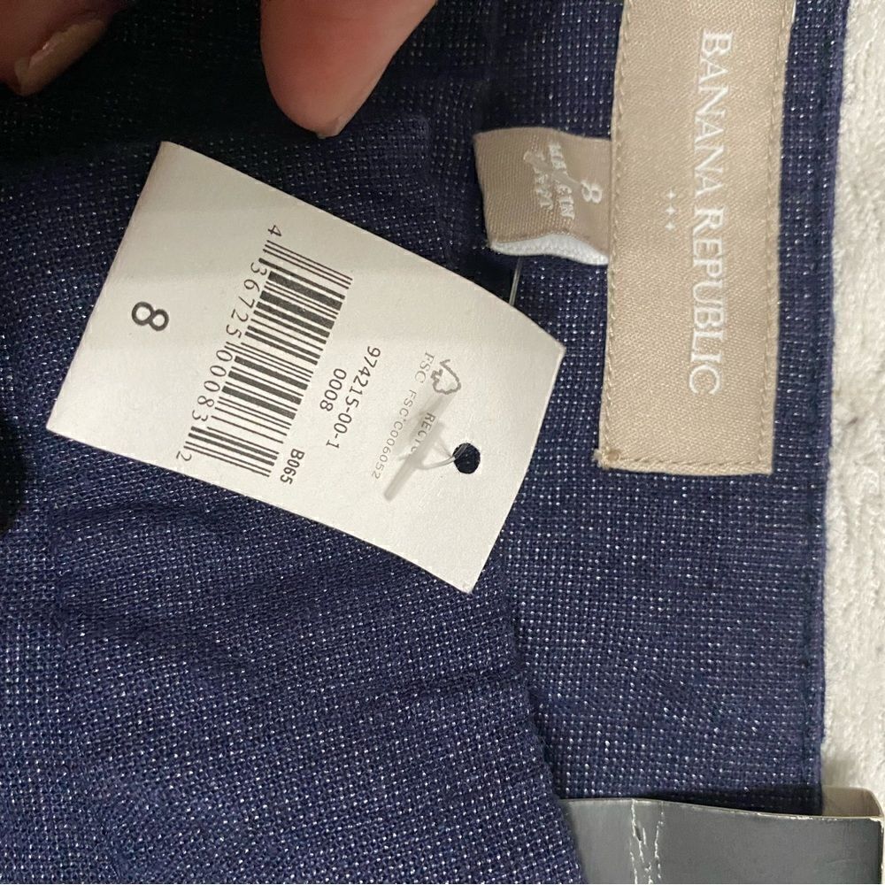 NWT Banana Republic Hamptons Dark Denim Blue Shimmer Shorts 3 1/2" - Picture 4 of 8